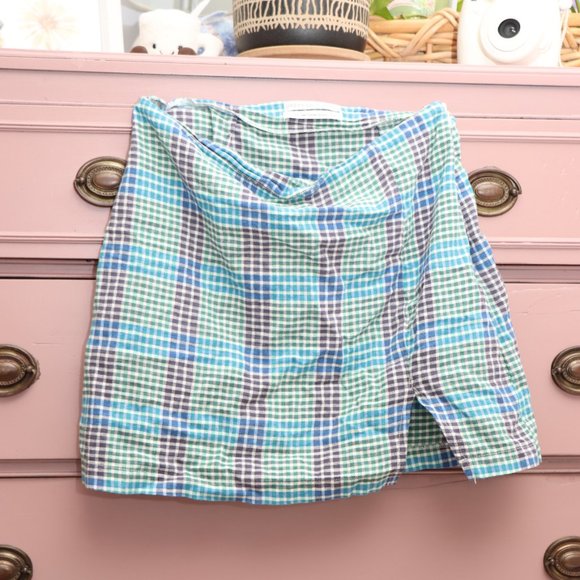 plaid mini skirt, - Picture 1 of 3